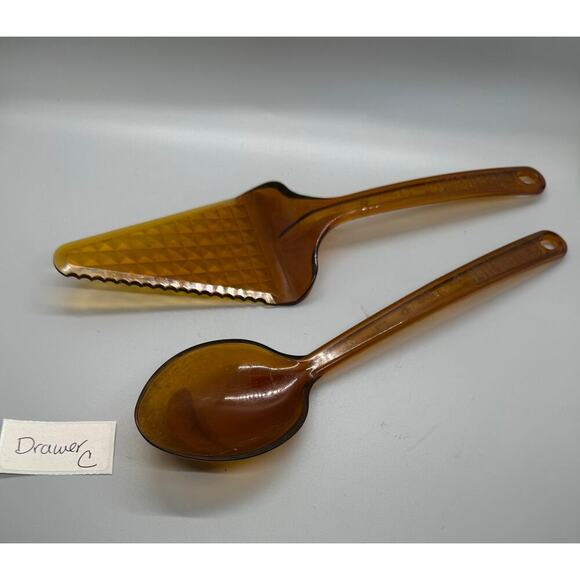 Vintage UltraTemp Amber Kitchen Utensils Robinson Knife Co Made in USA Set of 4 - Picture 3 of 8